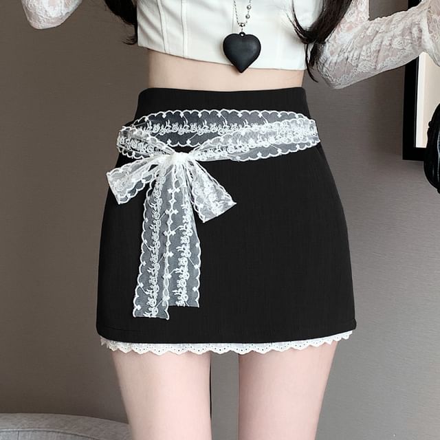 Waist Lace High Panel Skort