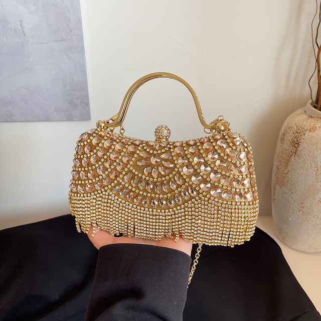 Chain Tasseled Bag Rhinestone Crossbody