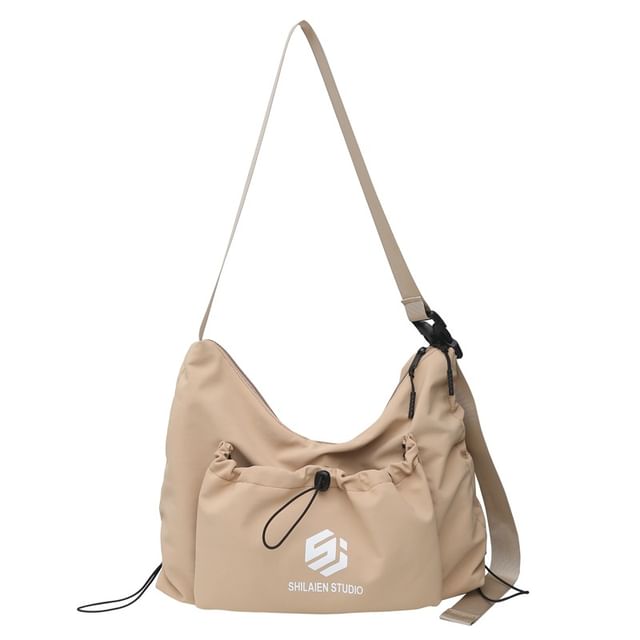 Drawstring Bag Lettering Crossbody