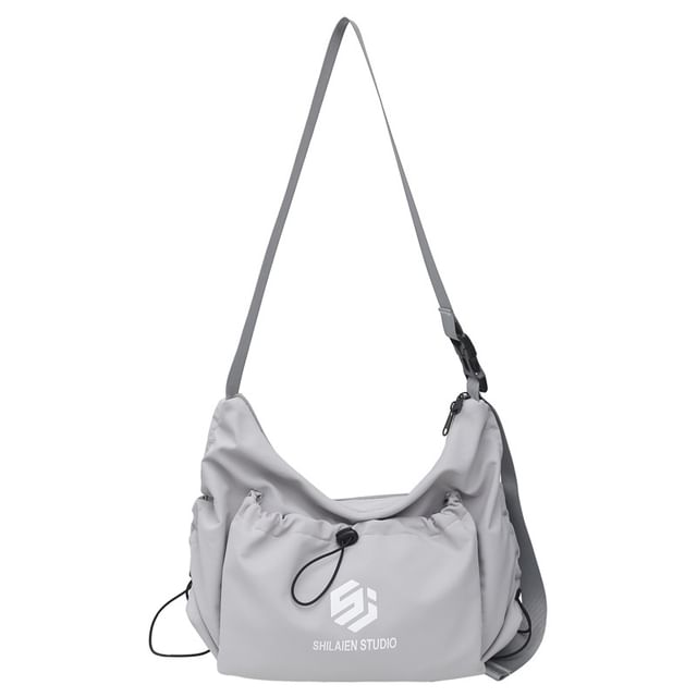 Drawstring Bag Lettering Crossbody