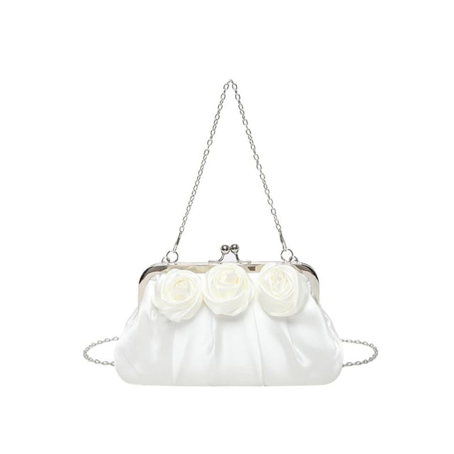 Shoulder Bag Plain Shirred Floral