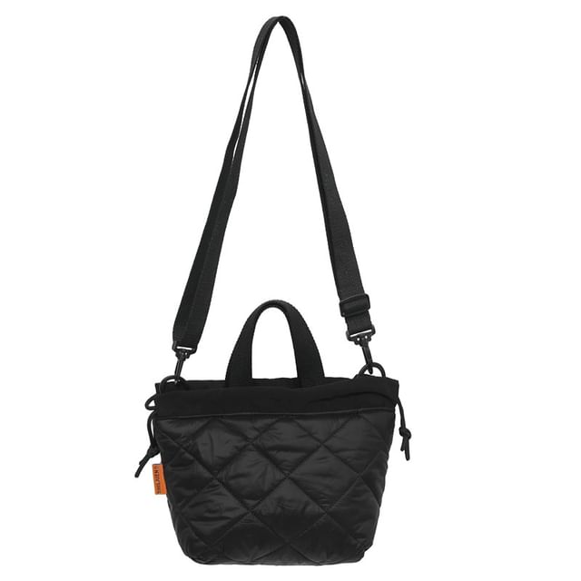 Two-Tone Drawstring Crossbody Bag Quilted
