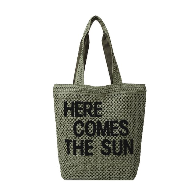 Woven Letter Embroidered Bag Tote
