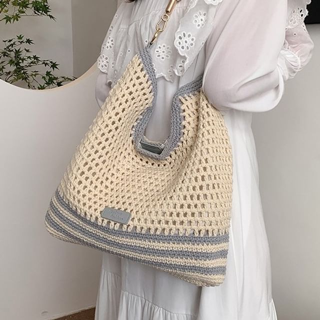 Striped Tote Bag Woven