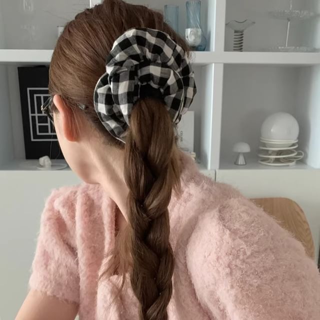 Padded Plaid Scrunchie