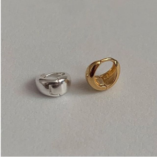 Earring Silver Sterling Glossy Hoop 925