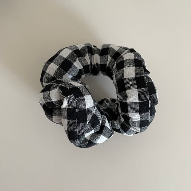 Padded Plaid Scrunchie