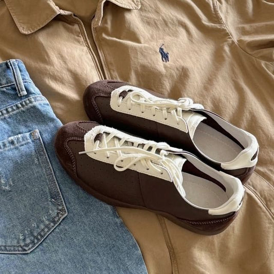 Sneakers Tone Two Leather Genuine Lace-Up