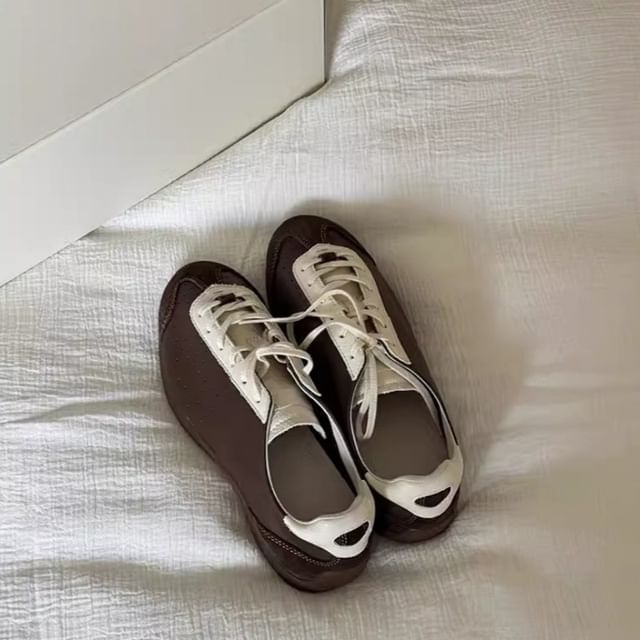 Sneakers Tone Two Leather Genuine Lace-Up