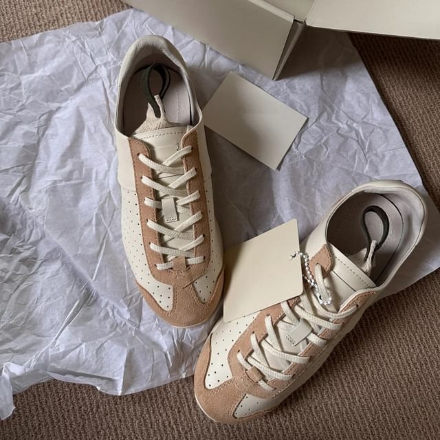 Sneakers Tone Two Leather Genuine Lace-Up