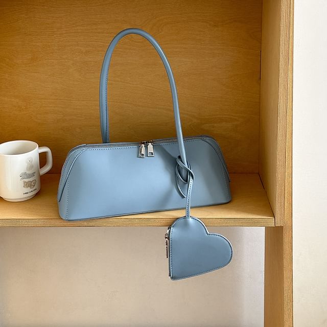 Bag Coin Heart Purse Set: Faux Leather Shoulder +