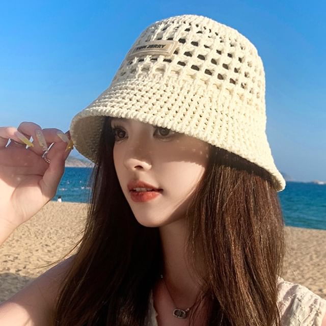 Hat Bucket Plain Straw