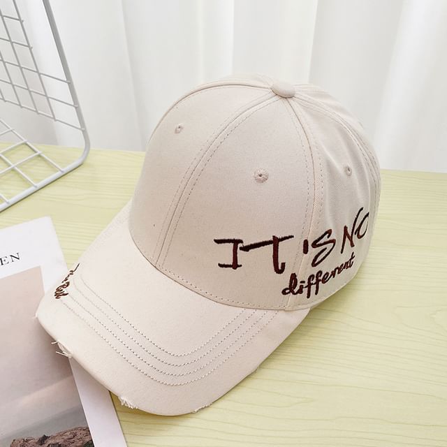 Embroidered Baseball Lettering Cap Distressed