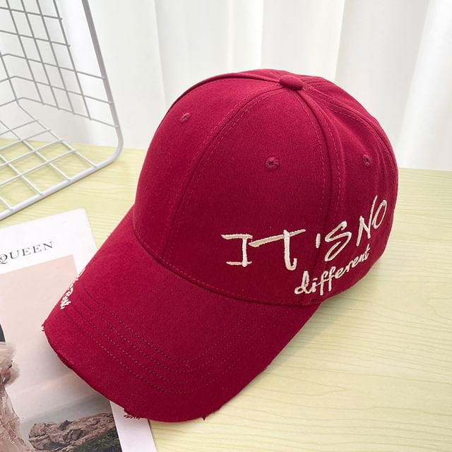 Embroidered Baseball Lettering Cap Distressed