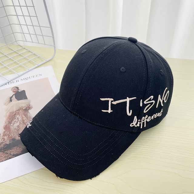 Embroidered Baseball Lettering Cap Distressed