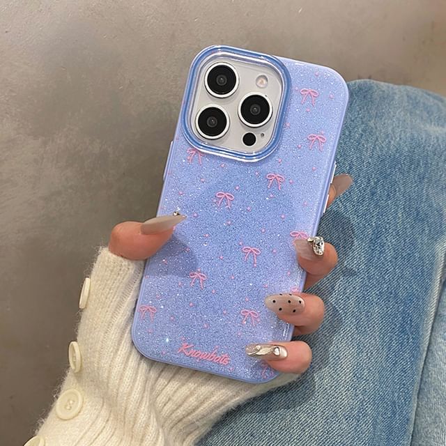 Case Phone Glitter Bow