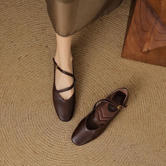 Flats Faux Pointed Leather