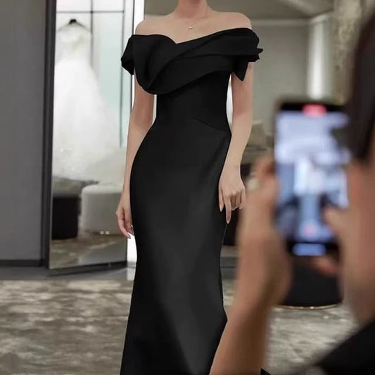 Sheath Plain Gown Evening Off Shoulder