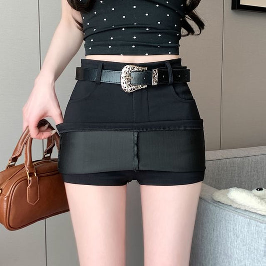 Plain Pencil High Skort Mini Waist