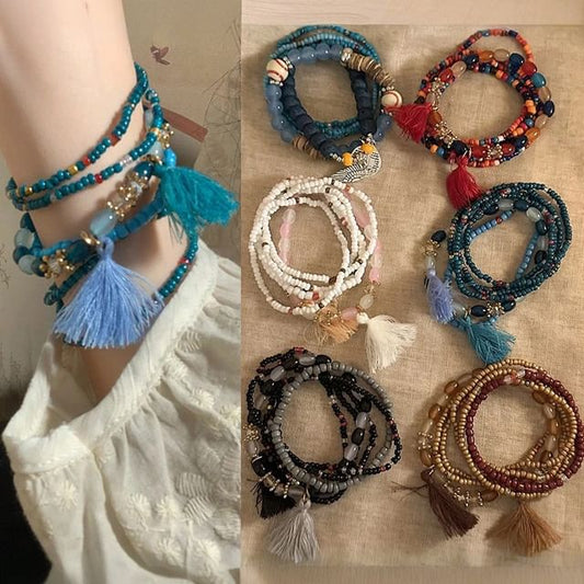 (Various Bead Designs) Tassel Bracelet