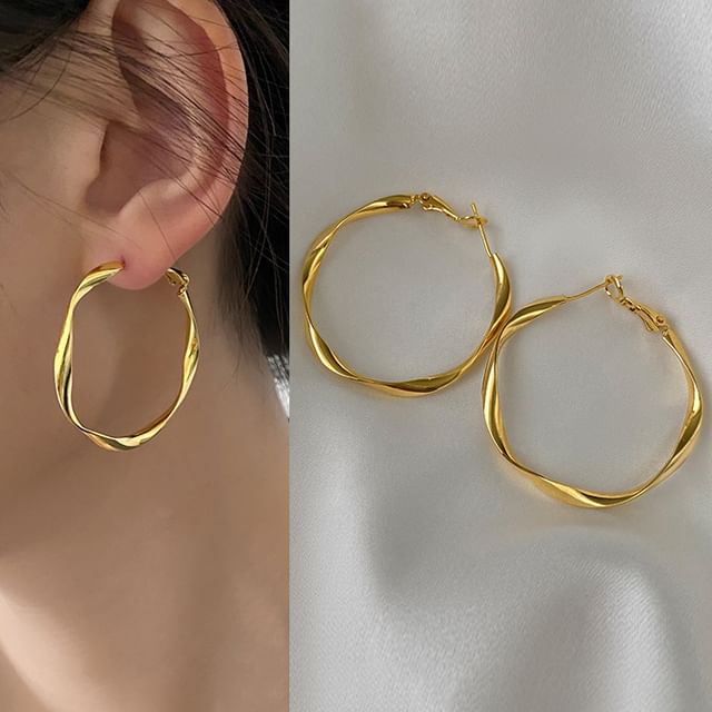 Twisted Earring (Various Hoop Alloy Designs)