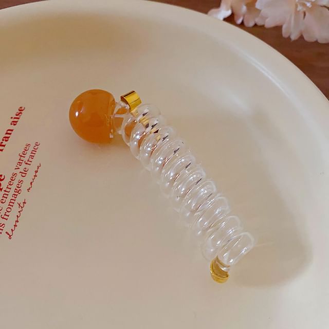 Tie Floral Coil Bead Ribbon / (Various Designs) Hair