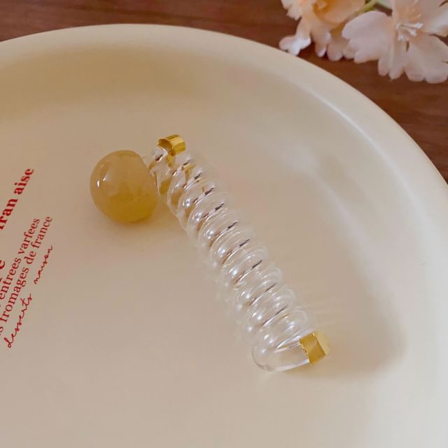 Tie Floral Coil Bead Ribbon / (Various Designs) Hair