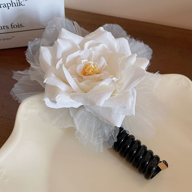 Tie Floral Coil Bead Ribbon / (Various Designs) Hair