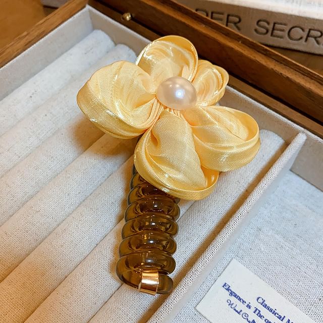 Tie Floral Coil Bead Ribbon / (Various Designs) Hair