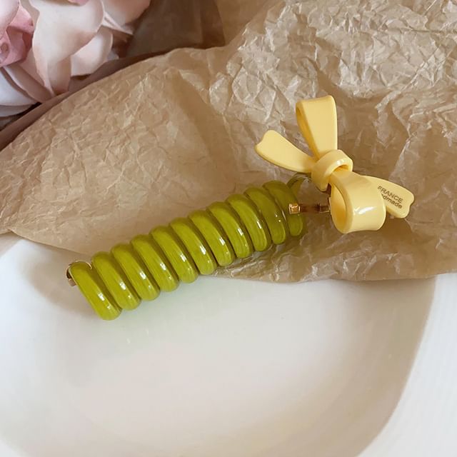 Tie Floral Coil Bead Ribbon / (Various Designs) Hair