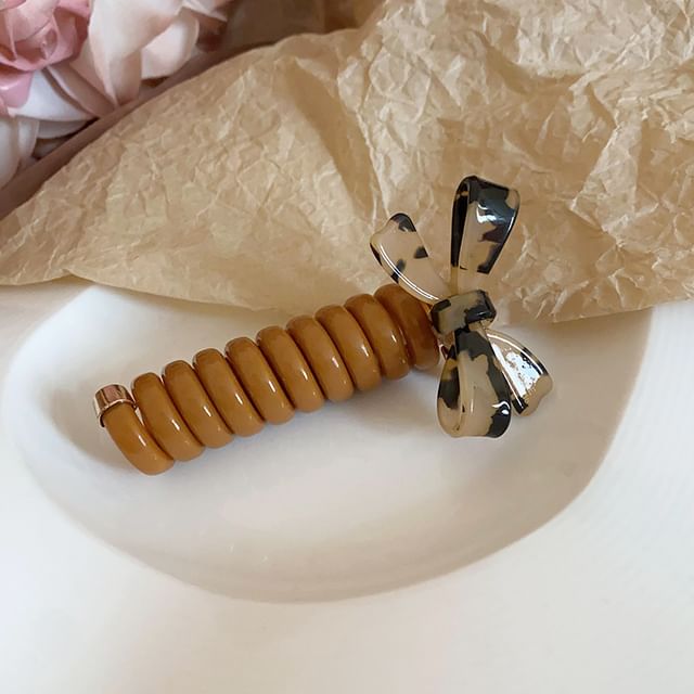 Tie Floral Coil Bead Ribbon / (Various Designs) Hair