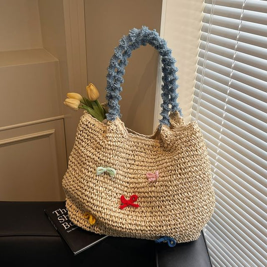 Tassel Bag Tote Strap Bow Woven