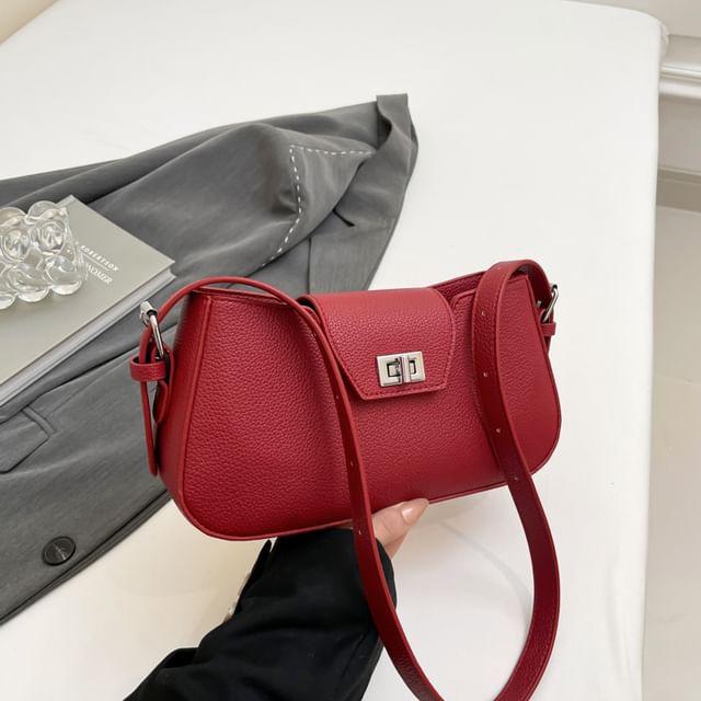 Faux Crossbody Leather Bag Flap