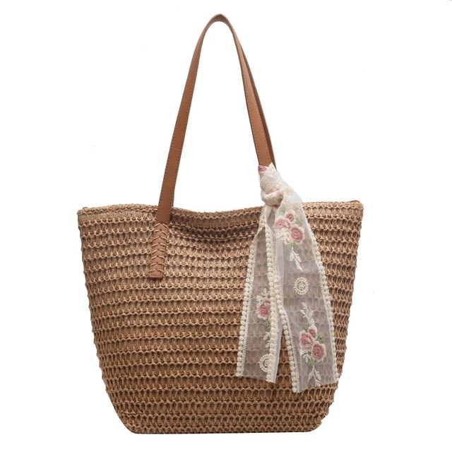+ Set: Scarf Straw Bag Tote