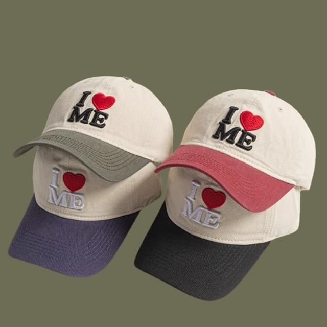 Heart Two-Tone Cap Embroidered