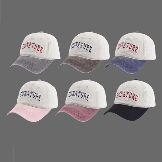 Letter Cap Embroidered Two-Tone