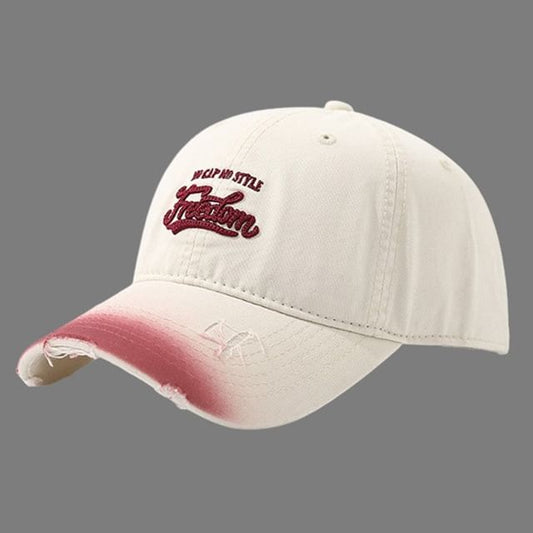 Washed Cap Letter Embroidered Distressed