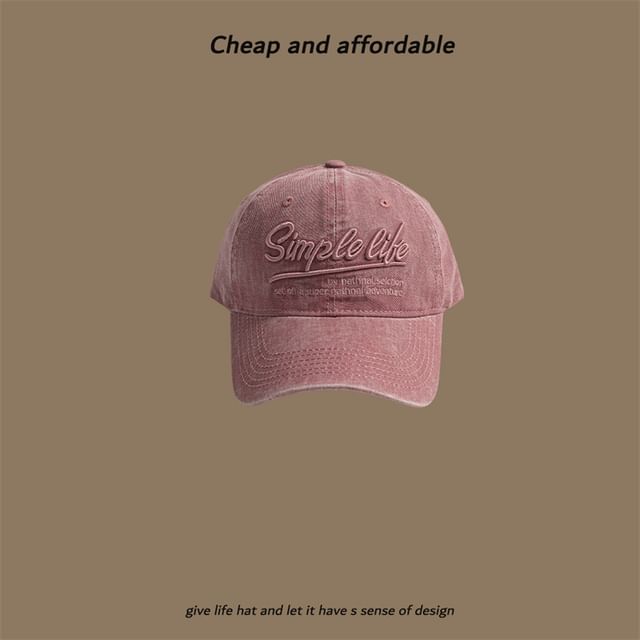 Washed Embroidered Letter Cap