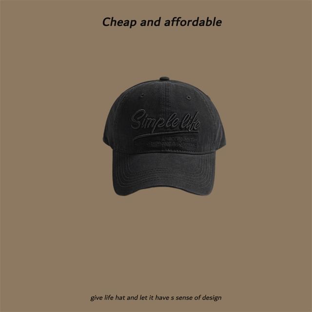 Washed Embroidered Letter Cap