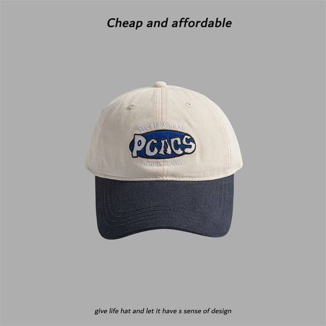 Embroidered Letter Cap Two-Tone