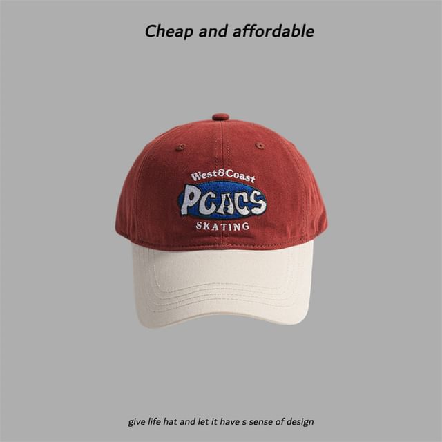 Embroidered Letter Cap Two-Tone