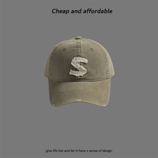Applique Cap Letter Distressed
