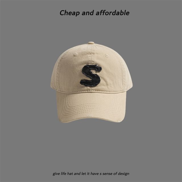 Applique Cap Letter Distressed