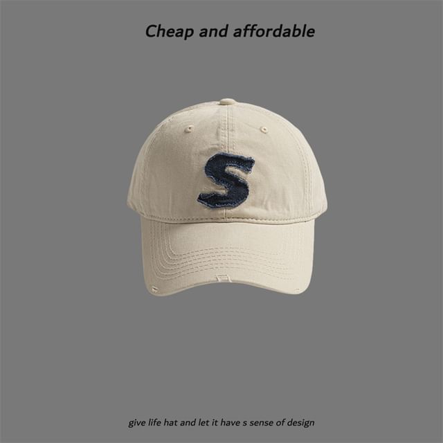 Applique Cap Letter Distressed