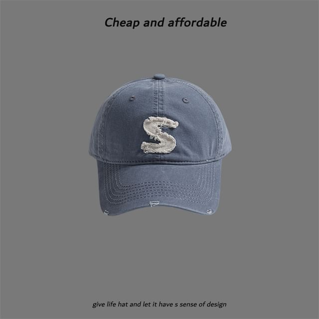 Applique Cap Letter Distressed