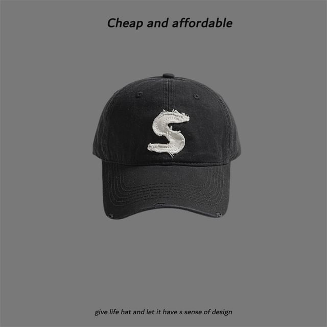 Applique Cap Letter Distressed