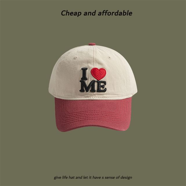 Heart Two-Tone Cap Embroidered