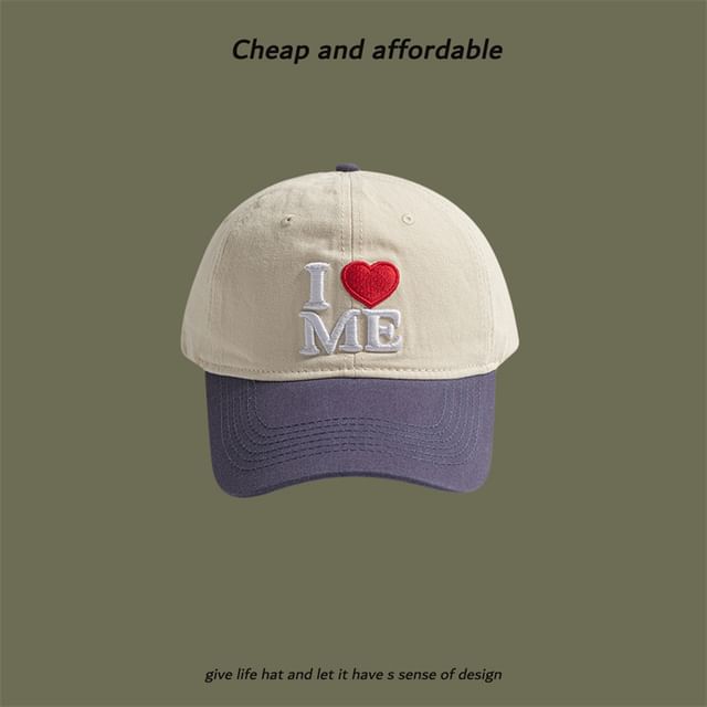 Heart Two-Tone Cap Embroidered