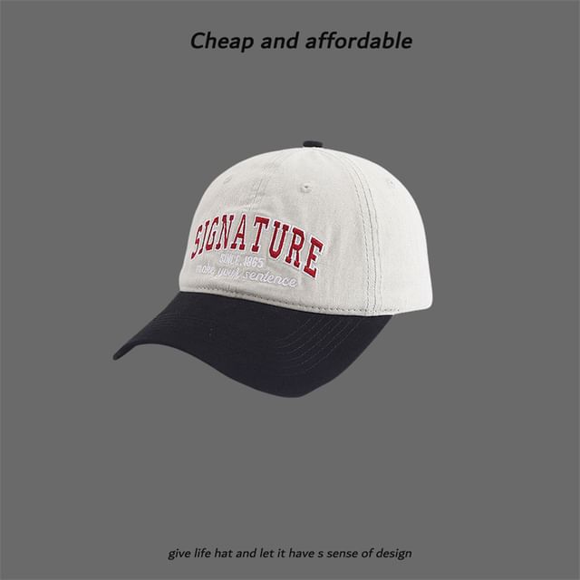 Letter Cap Embroidered Two-Tone