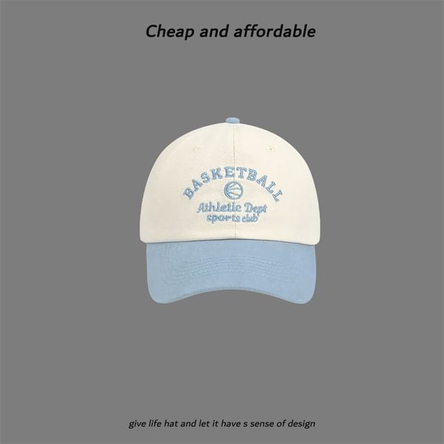Letter Embroidered Cap Two-Tone